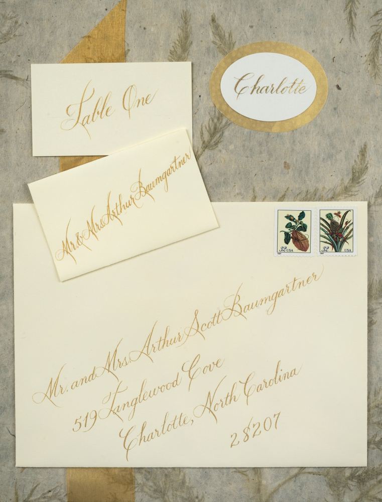 Charlotte pointed pen calligraphy