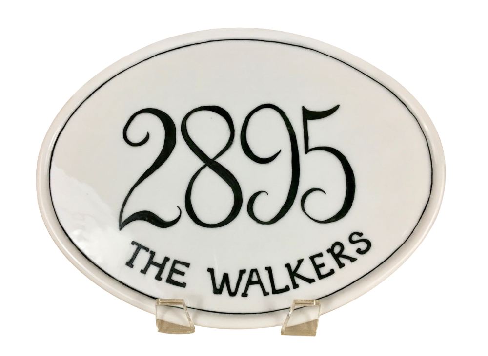 Oval porcelain plaque